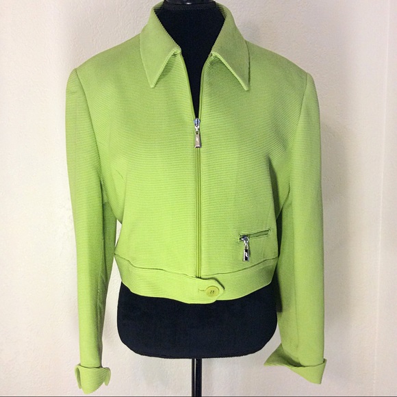 Peter Nygard Jackets & Blazers - PETER NYGARD GREEN CROPPED JACKET SIZE 14